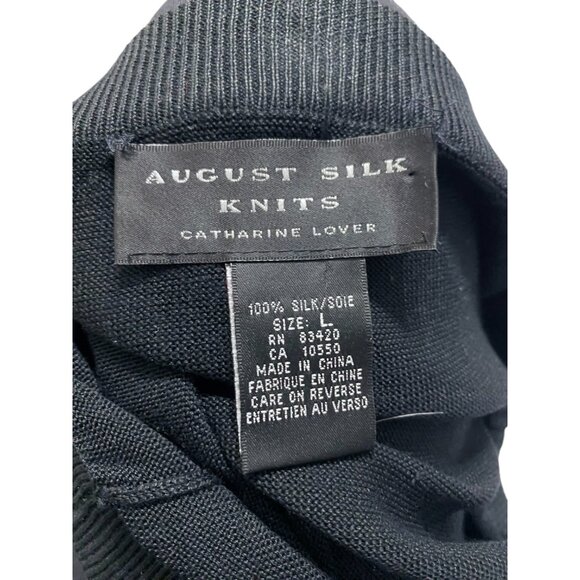 August Silk 100% Silk Knit Maxi Skirt Stretch with Elastic Waist Size L - Picture 5 of 6